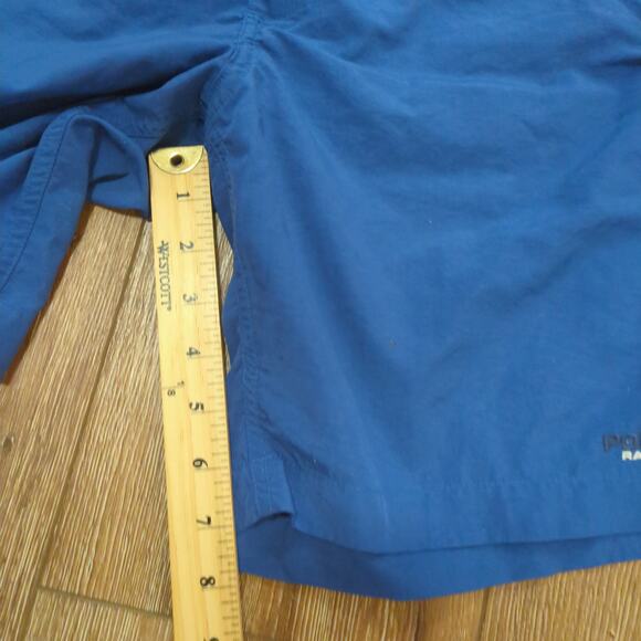 VTG Polo Sport Ralph Lauren Men's Large Nylon Shorts Royal Slate Blue Cargo Y2K - Picture 8 of 9